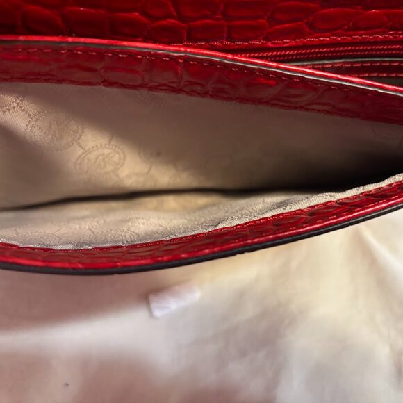 Rare Michael Kors Red Leather Handbag with matching wallet and a dust bag - Picture 8 of 16
